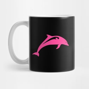 Hot Pink Color Dolphin Art Mug